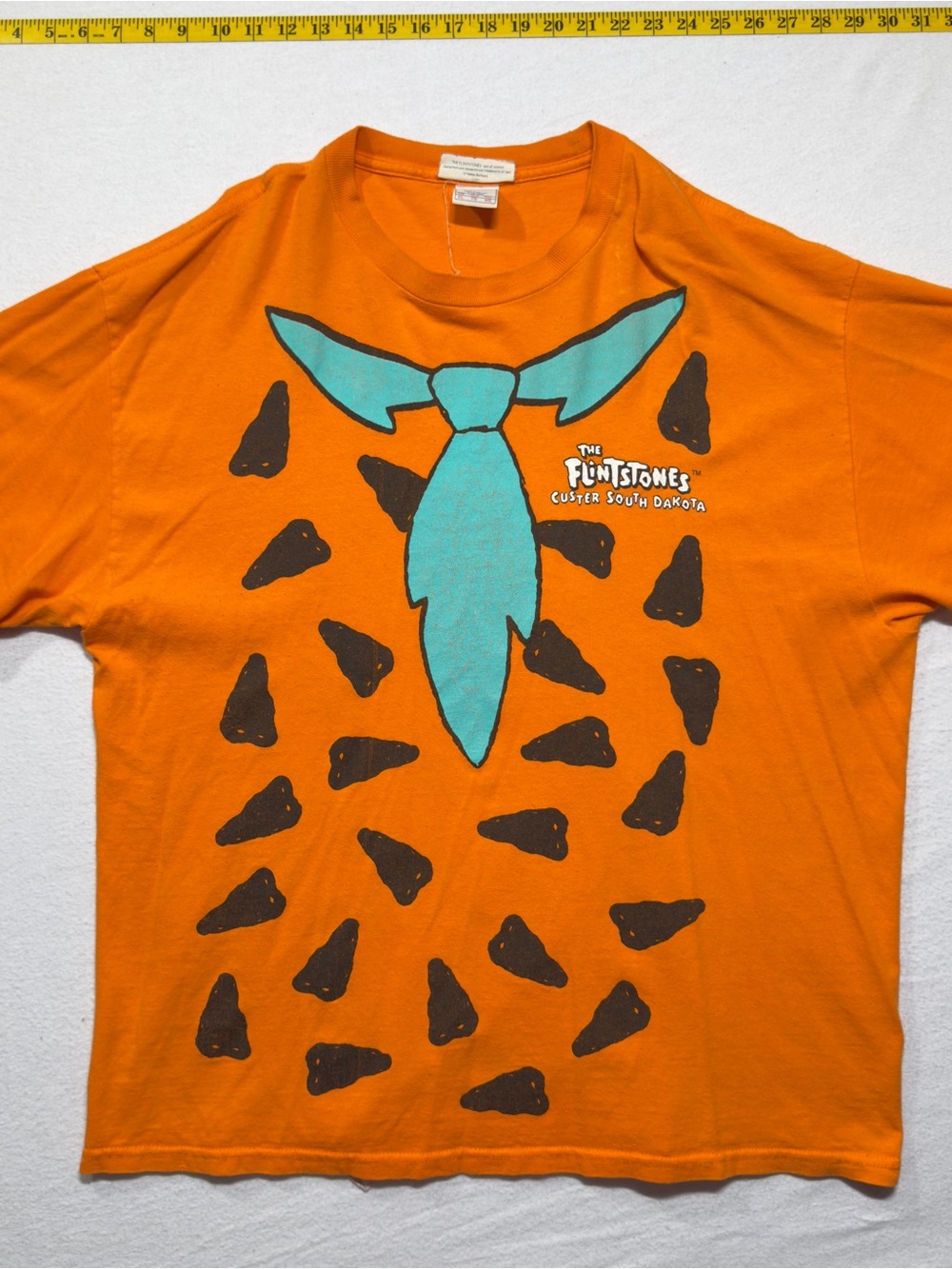 1990s The Flintstones all overprint halloween style t shirt. Comedy shirt